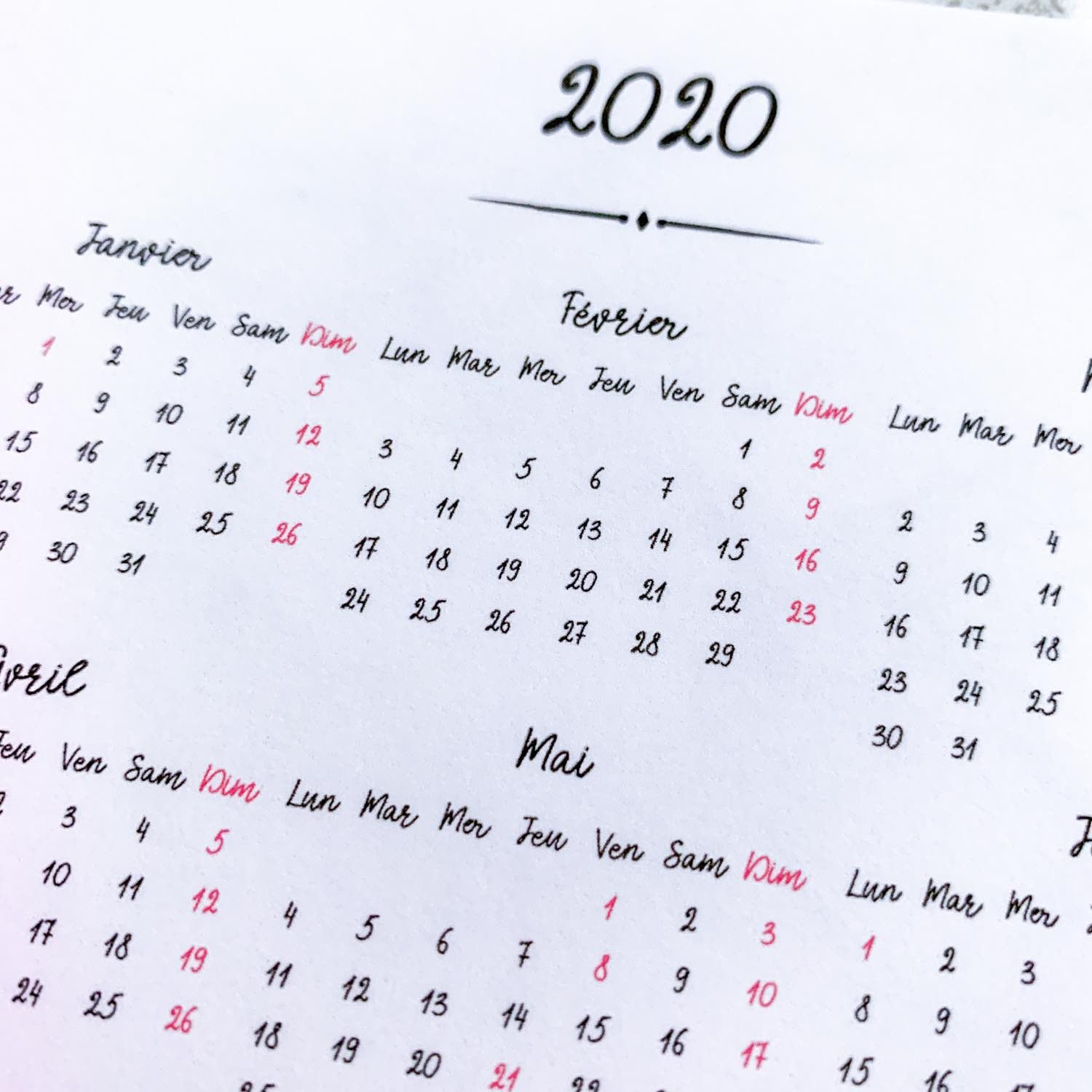 2Pcs/Set calendrier 2020 autocollants pour Planner Bullet Journal Intime Agenda À faire soi-même journal X8B8 