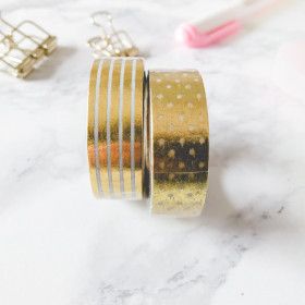 Washi Tape Fond Or (2 rouleaux)
