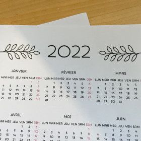 2022 Sticker Calendrier pleine page pour Bullet Journal© / Végétal