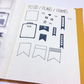 Tampons: to do, flags, email, cadeau ... clear stamps