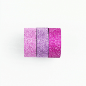 Washi tape rose: 3 couleurs Glitter !
