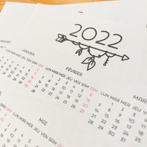 sticker calendrier bullet journal 2022