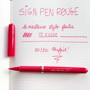 Stylo Feutre Uni Ball Sign Pen rouge