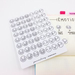 Stickers minimalistes: Smileys à colorier
