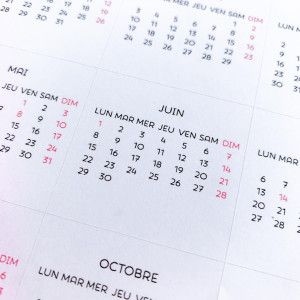 Stickers calendriers 2020 / mensuels / sans serif
