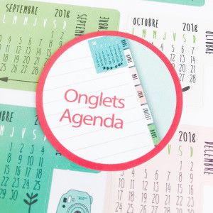 Stickers Onglets / calendriers rose et vert tendres