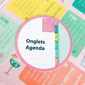 Stickers Onglets / calendriers style Kawaii