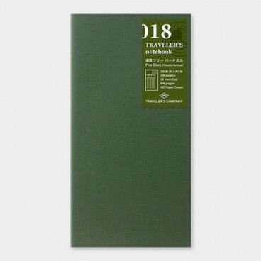 Recharge TRAVELER'S notebook 018 / semainier (perpétuel)