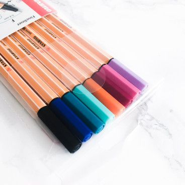 Pochette de 8 stylos feutres STABILO point 88 - coloris bright pastel