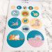 168 stickers ronds - Chats
